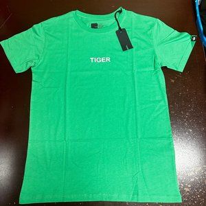 The Farm Mens Green Tiger Graphic Short Sleeve Crew Neck Pullover T Shirt Size L